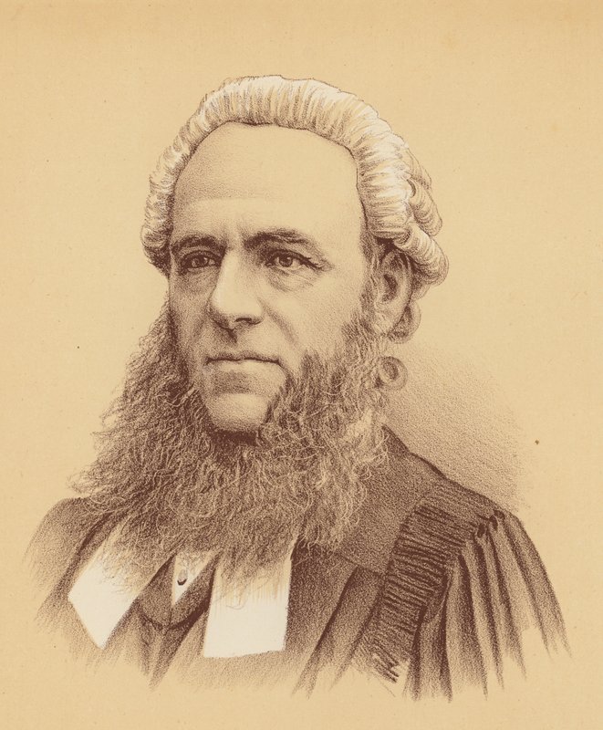 Őméltósága, Foster bíró úr (színes litográfia) alkotó: Australian School