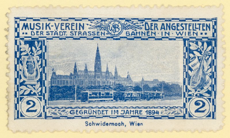 Villamos a városháza előtt, Bécs alkotó: Austrian School