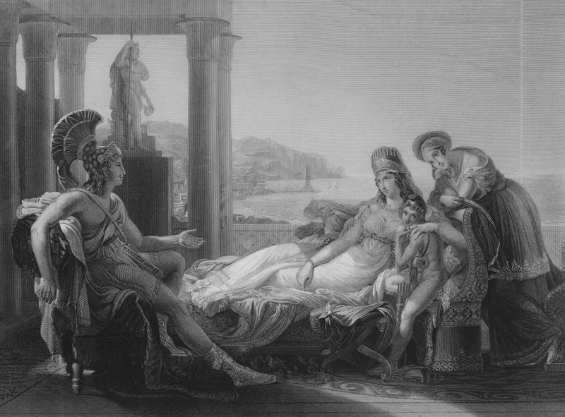 Aeneas és Dido (metszet) alkotó: Baron Pierre Narcisse (after) Guerin