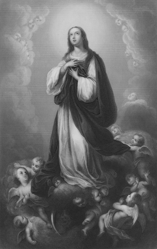 Imádás (metszet) alkotó: Bartolome Esteban (after) Murillo