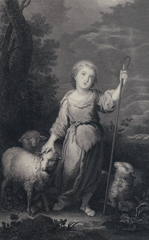 A jó pásztor (metszet) alkotó: Bartolome Esteban (after) Murillo