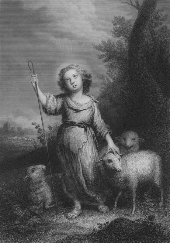 A jó pásztor (metszet) alkotó: Bartolome Esteban (after) Murillo