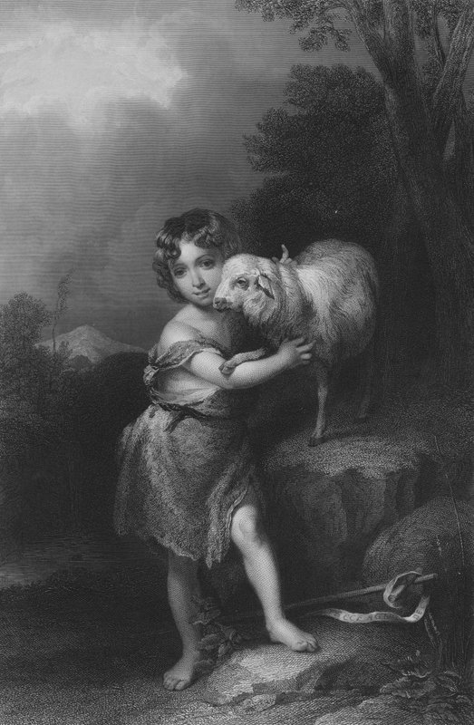 The Infant St John (metszet) alkotó: Bartolome Esteban (after) Murillo