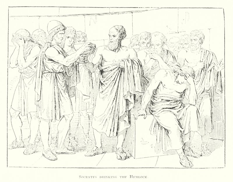 Szókratész iszik a Hemlockból (litográfia) alkotó: Bartolomeo Pinelli