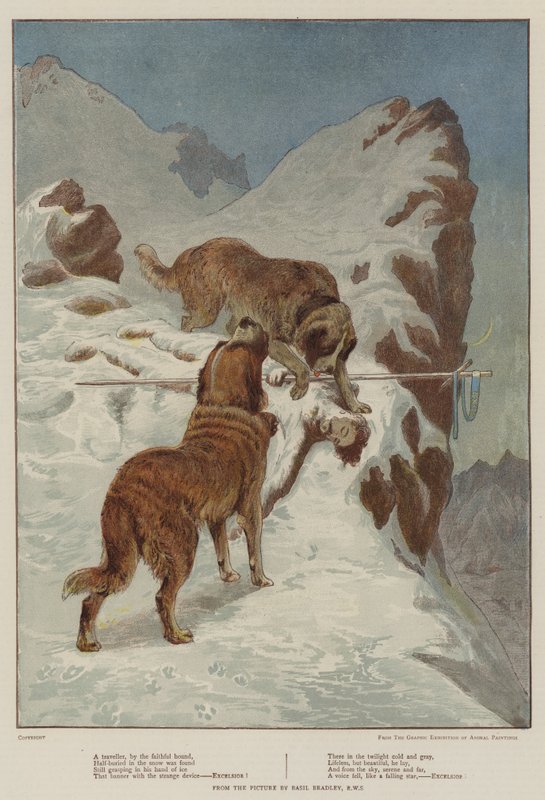 Utazó, a hűséges kopótól (chromolitho) alkotó: Basil Bradley