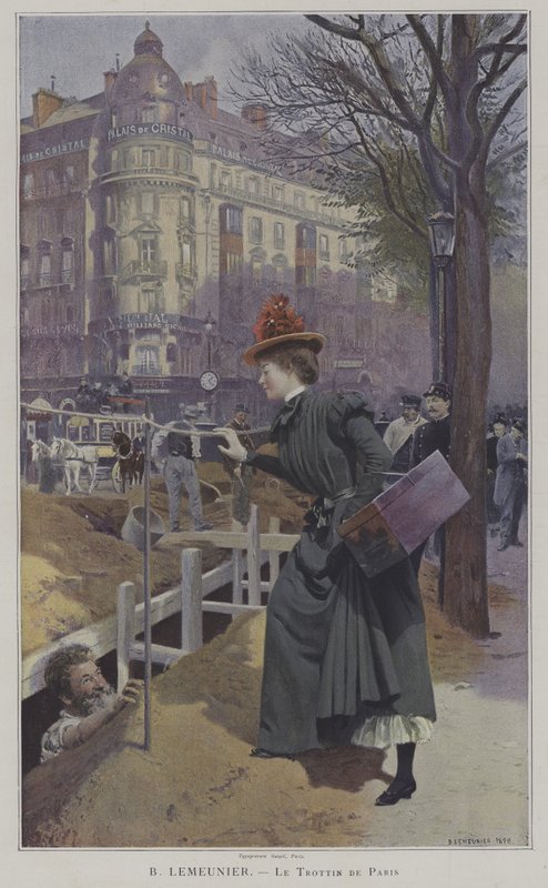 Le Trottin de Paris (párizsi ruhakészítő lány) alkotó: Basile Lemeunier