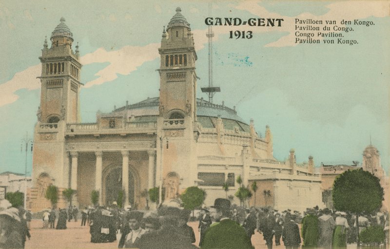 Kongói pavilon; Gent; 1913. 1913-ban feladott képeslap. alkotó: Belgian Photographer