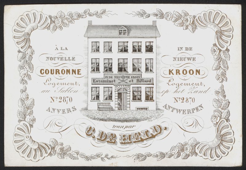 La Nouvelle Couronne, De Nieuwe Kroon, Anvers, Antwerpen (metszet) alkotó: Belgian School