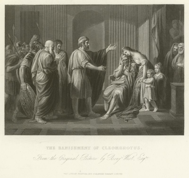 Kleombrotosz száműzése alkotó: Benjamin West