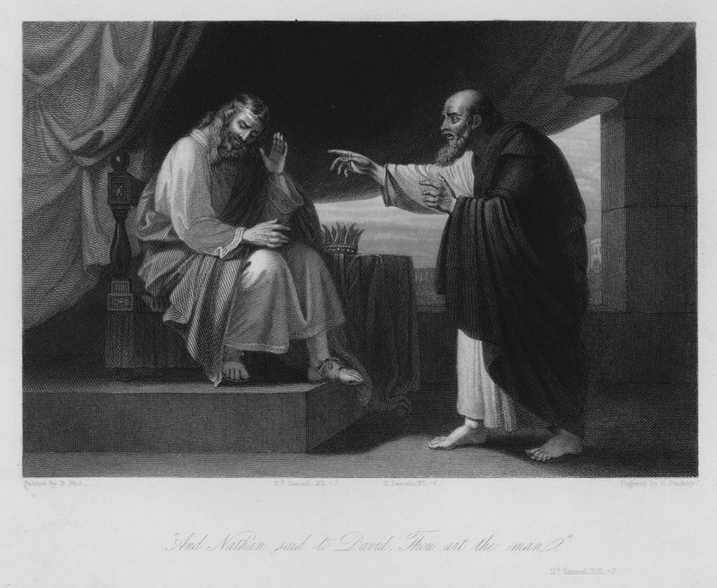 Nátán és Dávid, II. Sámuel XII, 7 (metszet) alkotó: Benjamin (after) West