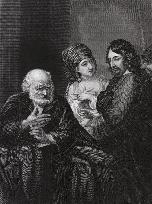 Péter megtagadja Krisztust (metszet) alkotó: Benjamin (after) West