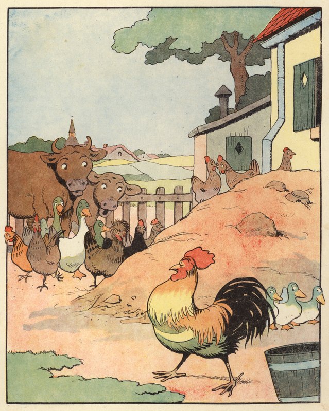 Illusztráció a Chantecler számára, Benjamin Rabier (színes litó) alkotó: Benjamin Rabier