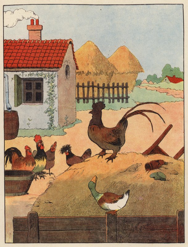 Illusztráció a Chantecler számára, Benjamin Rabier (színes litó) alkotó: Benjamin Rabier