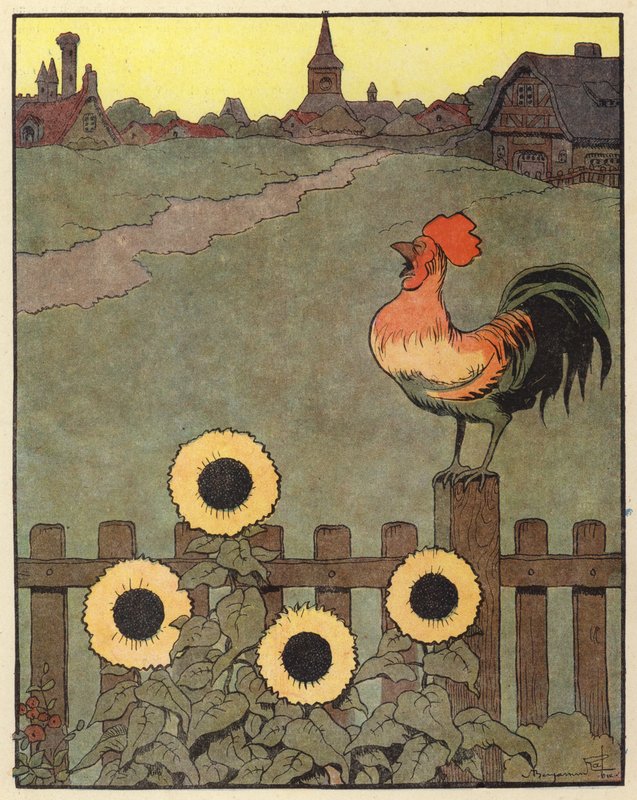 Illusztráció a Chantecler számára, Benjamin Rabier (színes litó) alkotó: Benjamin Rabier