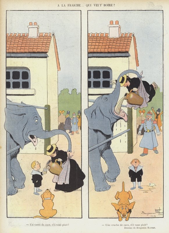 Illusztráció Le Rire alkotó: Benjamin Rabier