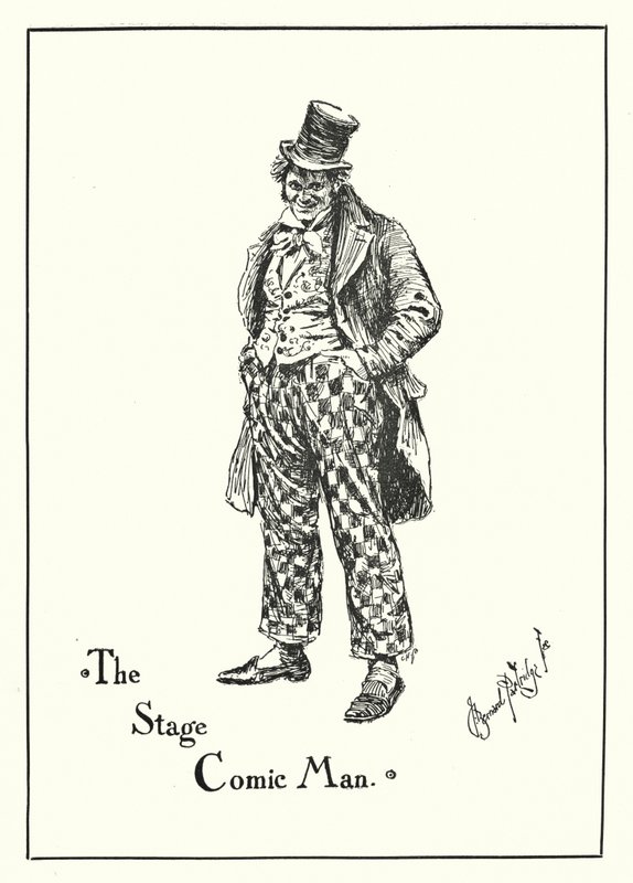 A színpadi komikus ember (metszet) alkotó: Bernard (after) Partridge