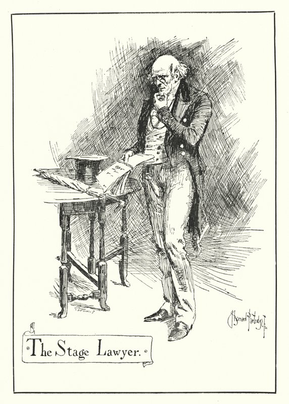 A színpadi ügyvéd (metszet) alkotó: Bernard (after) Partridge