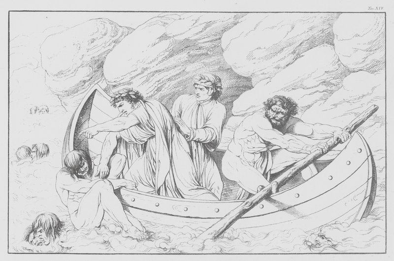 Dante Isteni komédiája, Inferno (Pokol), XIV. tábla (litográfia) alkotó: Bernhard Schuler