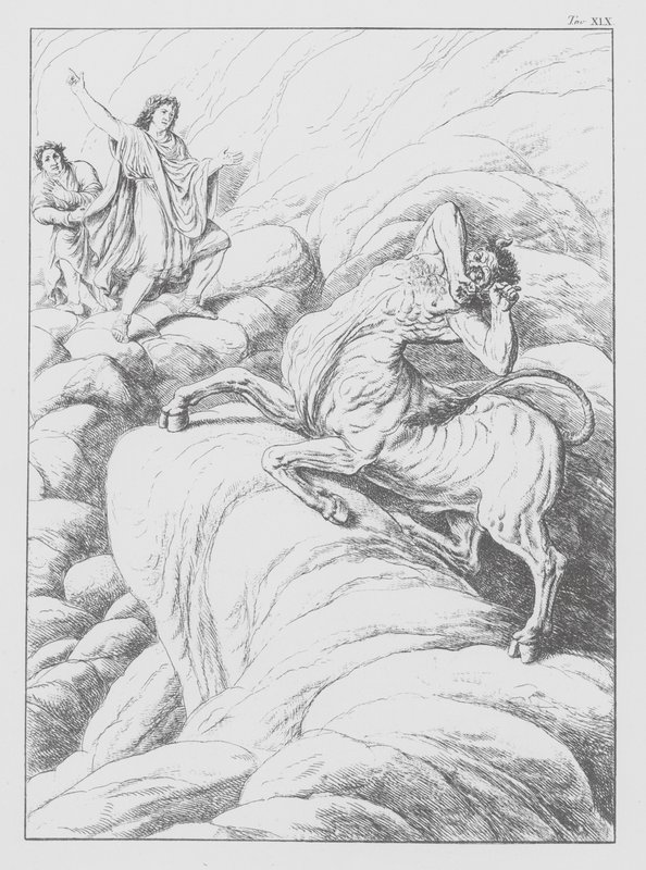 Dante Isteni komédiája, Inferno (Pokol), XIX. tábla (litográfia) alkotó: Bernhard Schuler