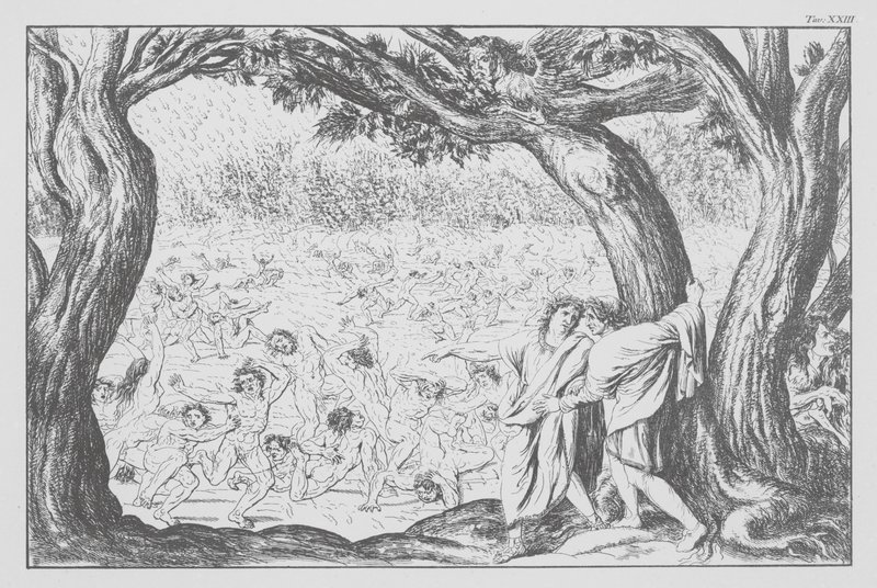 Dante Isteni komédiája, Inferno (Pokol), XXIII. tábla (lithó) alkotó: Bernhard Schuler