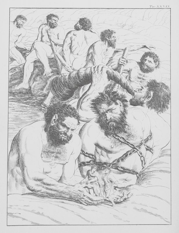 Dante Isteni komédiája, Inferno (Pokol), XXXIX. tábla (litográfia) alkotó: Bernhard Schuler