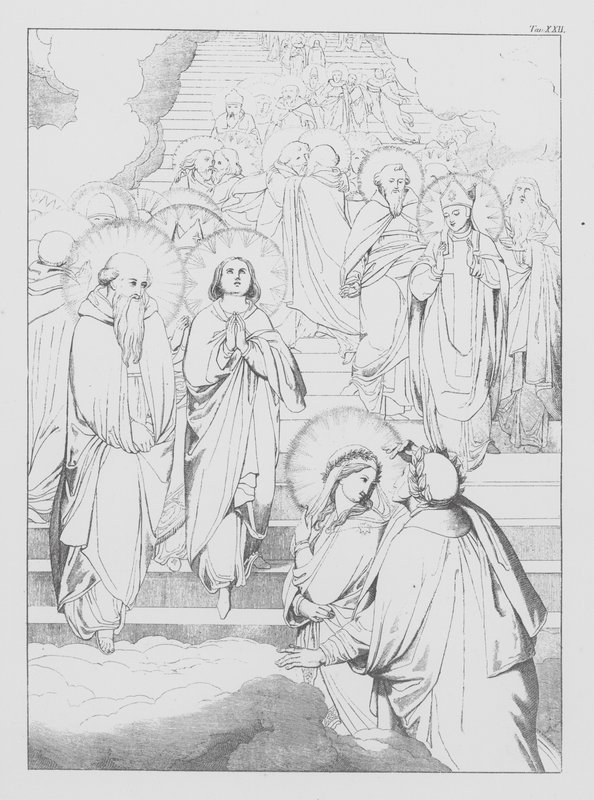 Dante Isteni komédiája, Paradiso (Mennyország), XXII. tábla (litográfia) alkotó: Bernhard Schuler
