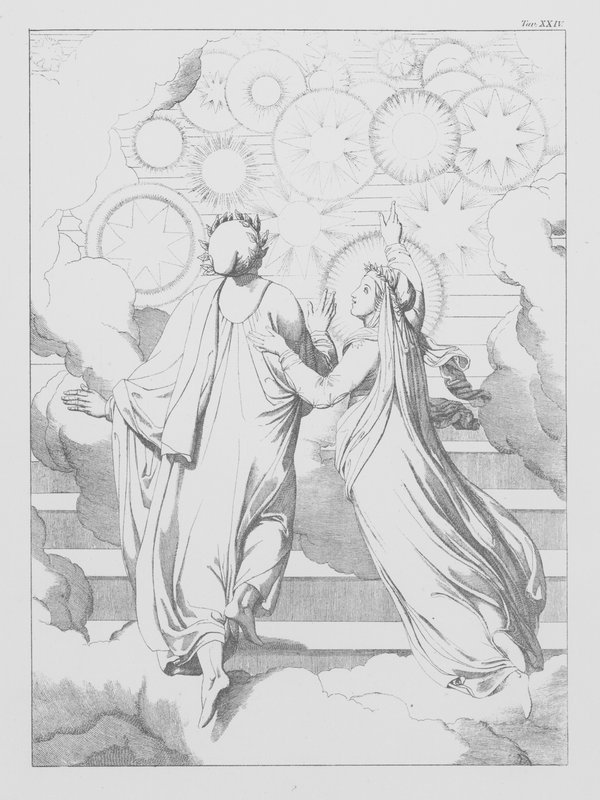 Dante Isteni komédiája, Paradiso (Mennyország), XXIV. tábla (litográfia) alkotó: Bernhard Schuler