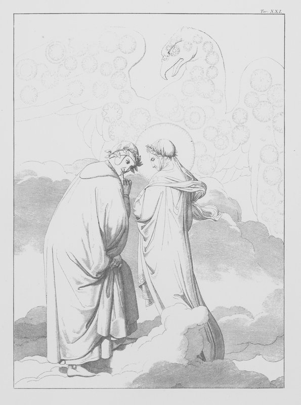 Dante Isteni komédiája, Paradiso (Mennyország), XXI. tábla (litográfia) alkotó: Bernhard Schuler