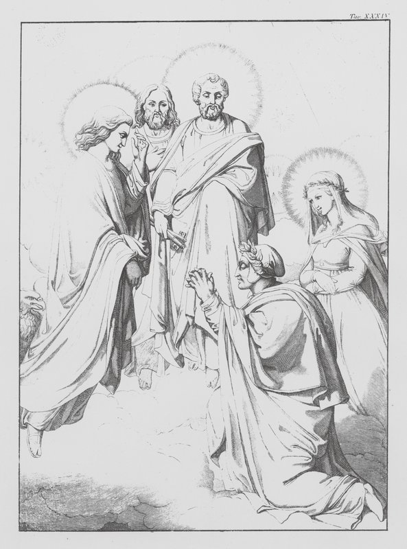 Dante Isteni komédiája, Paradiso (Mennyország), XXXIV. tábla (litográfia) alkotó: Bernhard Schuler