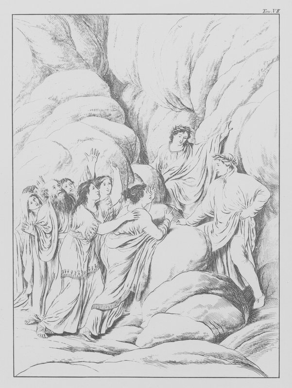 Dante Isteni komédiája, Purgatorio (Purgatórium), VII. tábla (litó) alkotó: Bernhard Schuler