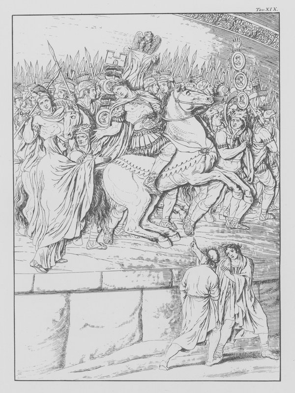 Dante Isteni komédiája, Purgatorio (Purgatórium), XIX. tábla (litográfia) alkotó: Bernhard Schuler
