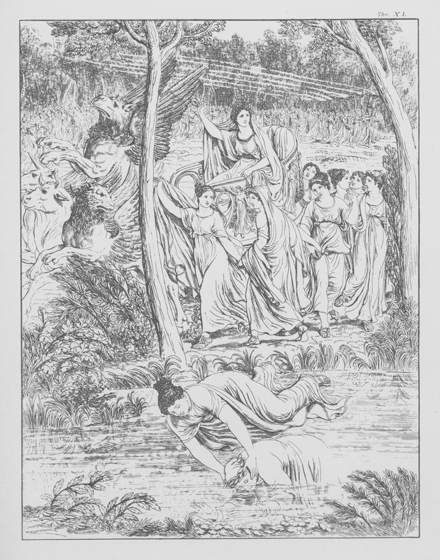 Dante Isteni komédiája, Purgatorio (Purgatórium), XL. tábla (lithó) alkotó: Bernhard Schuler