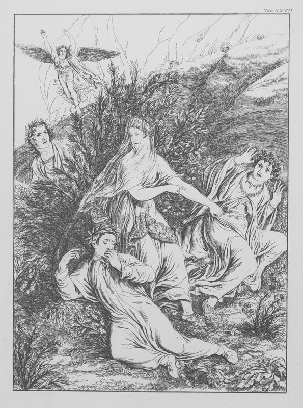 Dante Isteni komédiája, Purgatorio (Purgatórium), XXVII. tábla (litó) alkotó: Bernhard Schuler