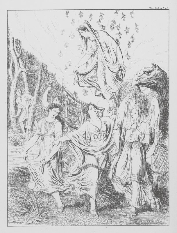 Dante Isteni komédiája, Purgatorio (Purgatórium), XXXVII. tábla (litográfia) alkotó: Bernhard Schuler