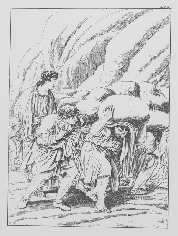 Dante Isteni komédiája, Purgatorio (Purgatórium), XX. tábla (litó) alkotó: Bernhard Schuler