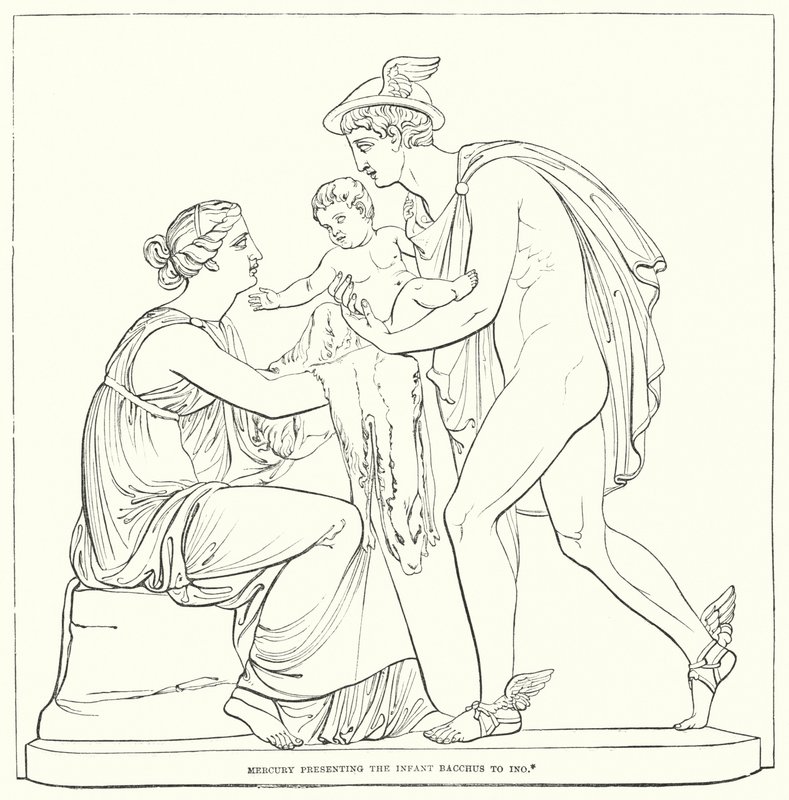 Mercury bemutatja a Bacchus csecsemőt Inónak alkotó: Bertel after Thorvaldsen