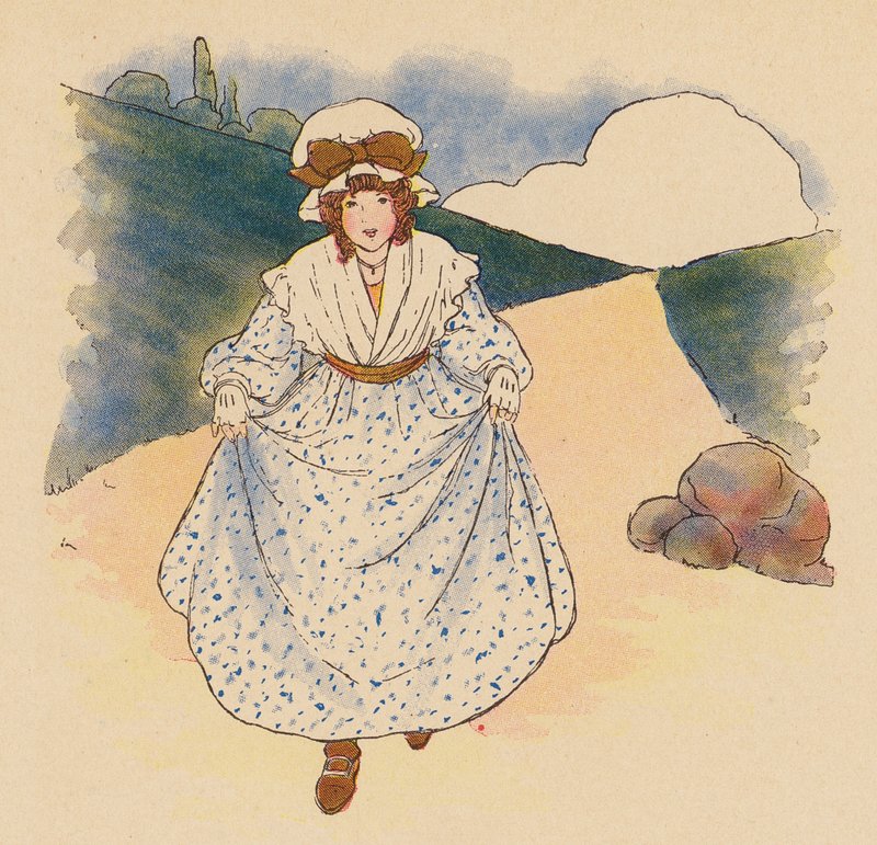 Gyerekvers: Polly Flinders (színes litográfia) alkotó: Blanche Fisher Wright
