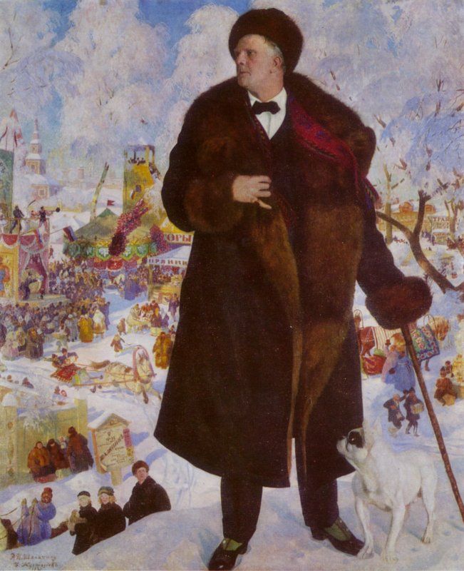 Feodor Csaliapin orosz operaénekes portréja alkotó: Boris Mikhailovich Kustodiev