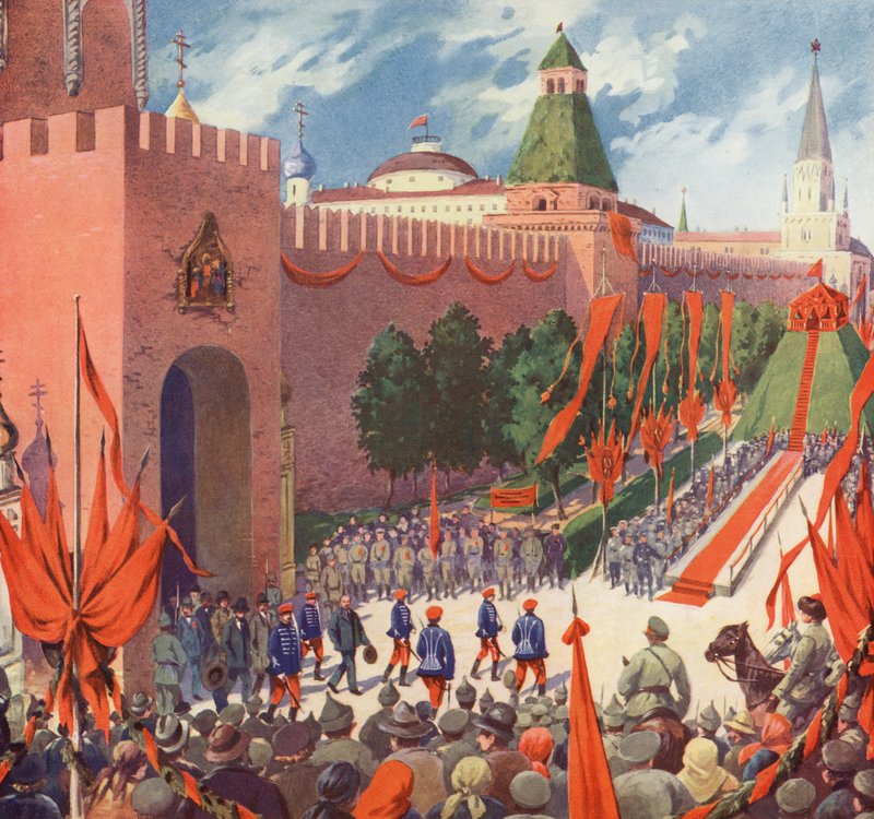 Fesztivál a Harmadik Kommunista Internacionálé emlékére Moszkvában (színes litó) alkotó: Boris Vasilievich Zvorykin