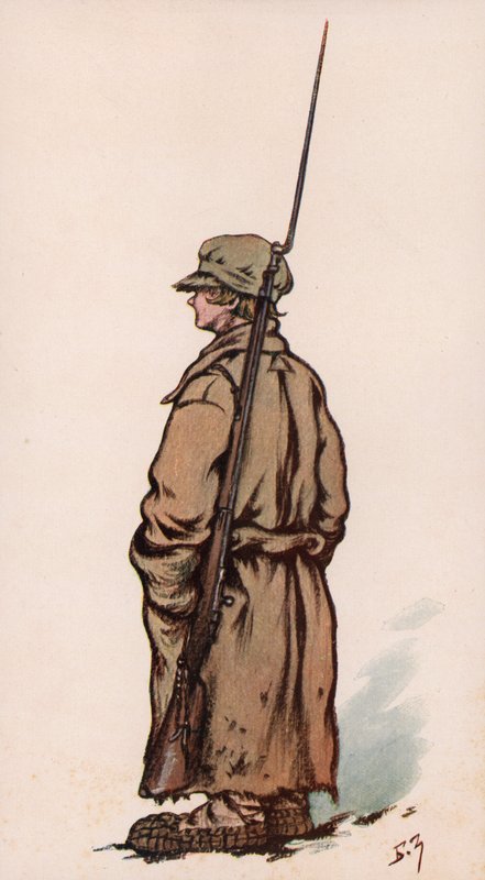 A Vörös Hadsereg fiatal katonája, orosz polgárháború (színes litho) alkotó: Boris Vasilievich Zvorykin
