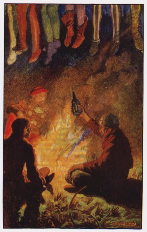 Illusztráció a kolostorhoz és a kandallóhoz, Charles Reade (színes litó) alkotó: Byam (after) Shaw