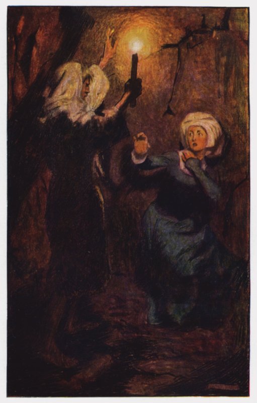 Illusztráció a kolostorhoz és a kandallóhoz, Charles Reade (színes litó) alkotó: Byam (after) Shaw