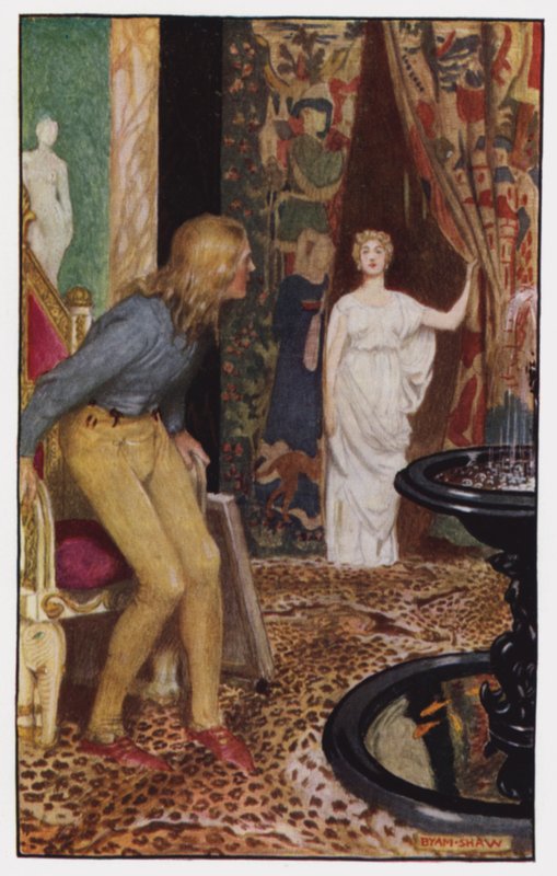 Illusztráció a kolostorhoz és a kandallóhoz, Charles Reade (színes litó) alkotó: Byam (after) Shaw