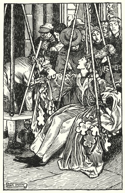 Illusztráció: A kolostor és a kandalló, Charles Reade (litho) alkotó: Byam (after) Shaw