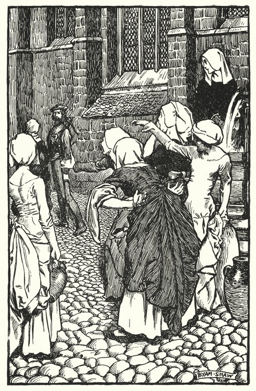 Illusztráció: A kolostor és a kandalló, Charles Reade (litho) alkotó: Byam (after) Shaw