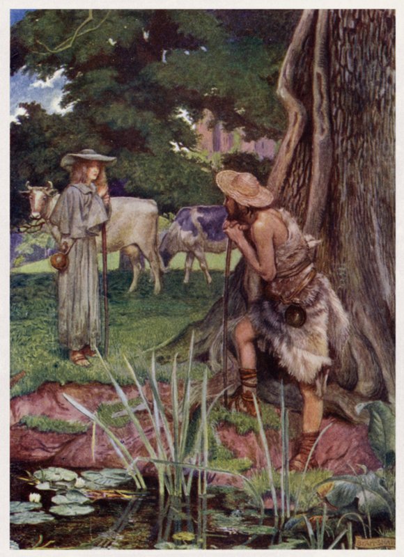 "Walsingham városába / Az utat nehéz elmenni" (színes litó) alkotó: Byam (after) Shaw