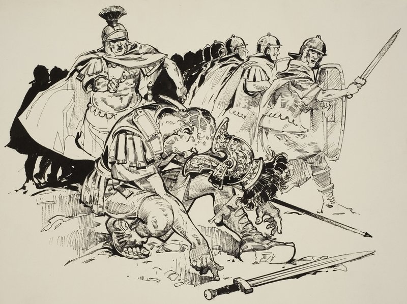 Julianus császár halála (331-63) (gouache, papír) alkotó: C.L. Doughty
