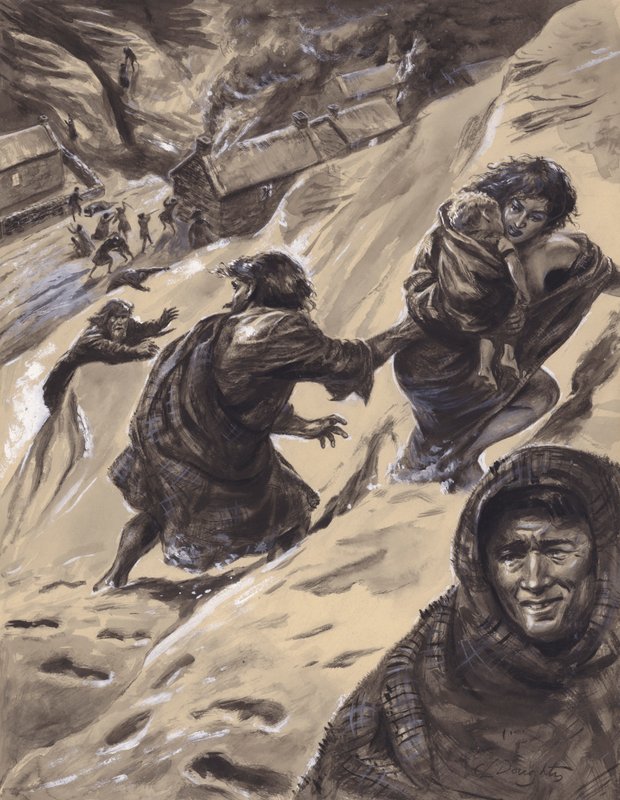 Glencoe Massacre (gouache, papír) alkotó: C.L. Doughty