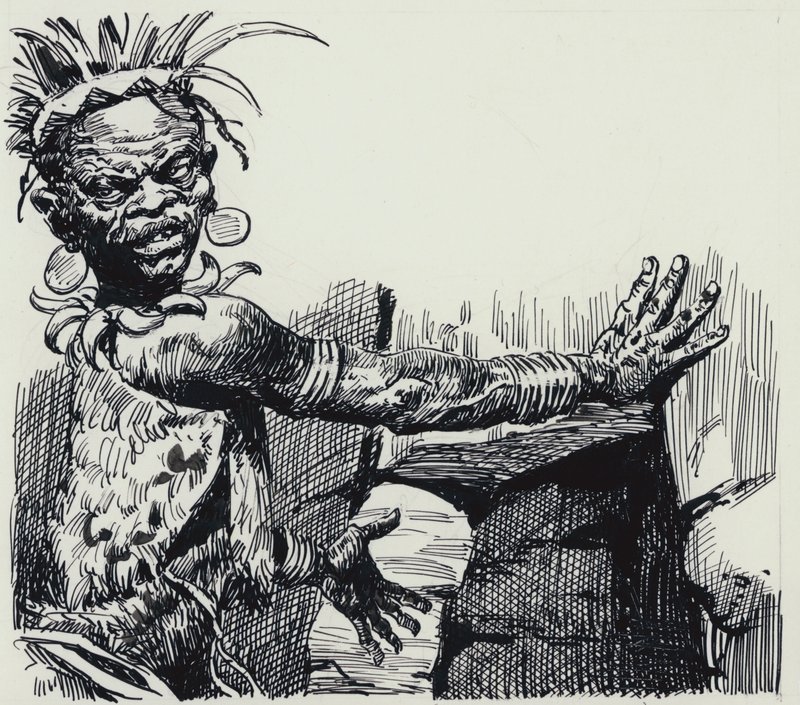 Illusztráció a King Solomons Mines-hez (gouache, papír) alkotó: C.L. Doughty