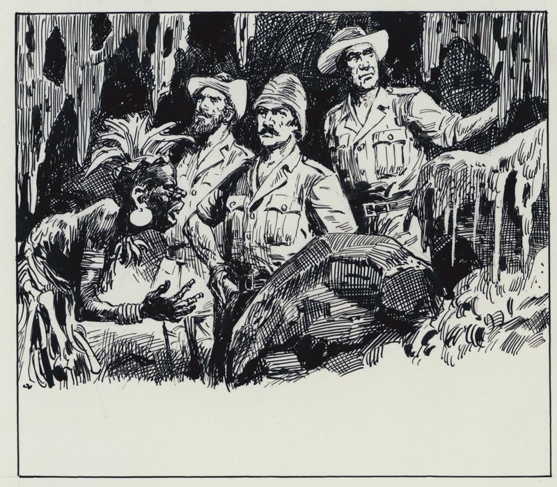 Illusztráció a King Solomons Mines-hez (gouache, papír) alkotó: C.L. Doughty